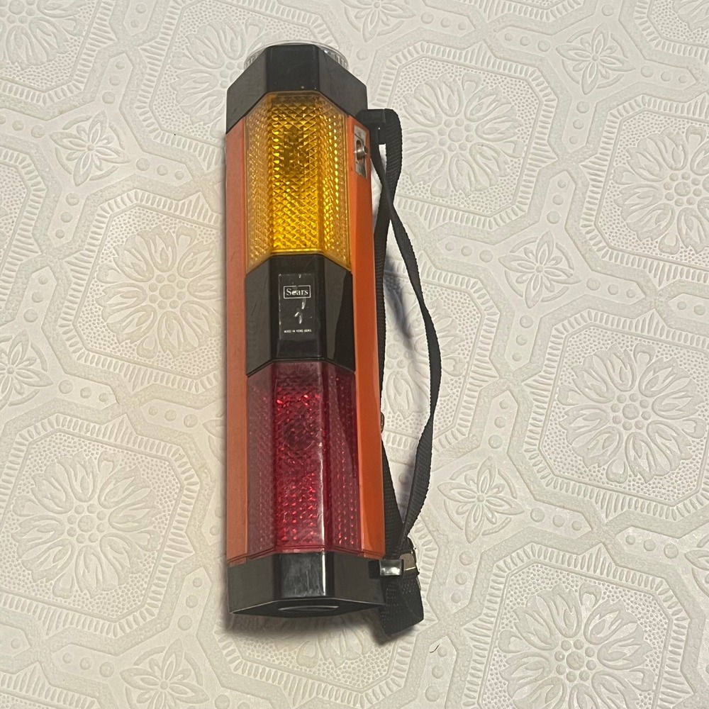 Vintage Sears 6W Fluorescent Lantern Emergency Hazard Flashlight Orange 1014327